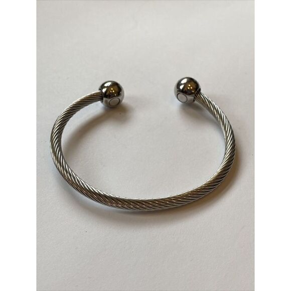Sabona CUFF WELLNESS MAGNETIC BRACELET 7” Twisted Wire Stainless - Picture 2 of 4